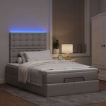 VidaXL Cadre de lit ottoman avec matelas taupe 120x190 cm tissu