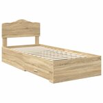 vidaXL Cadre de lit Chêne Sonoma 90 x 200 cm Bois d'ingénierie