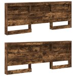 vidaXL Lit avec bibliothèque Chêne fumé 180x200 cm en bois d'ingénierie