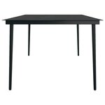 vidaXL Table à dîner de jardin Noir 200x100x74 cm Acier et verre