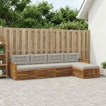 vidaXL Ensemble de canapés d'extérieur 5 Pièces Naturel et gris clair