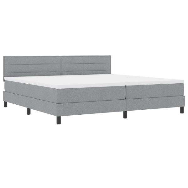 vidaXL Lit à ressort avec matelas & LED Gris clair 200x200 cm Tissu