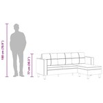 vidaXL Canapé sectionnel à 3 places Cuir synthétique Noir