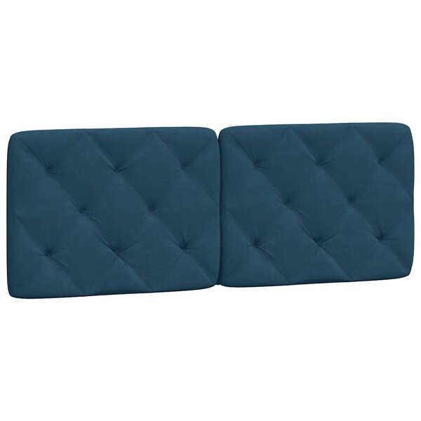 vidaXL Coussin de tête de lit bleu 120 cm velours