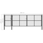 vidaXL Portail de jardin Acier 500 x 150 cm Anthracite