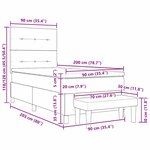 vidaXL Lit à ressorts avec matelas Gris clair 90 x 200 cm tissu