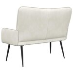 vidaXL Sofa 2 places Crème 115 x 61 x 87 cm Velours