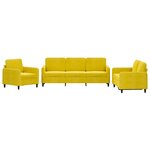 vidaXL Ensemble de canapés 3 Pièces jaune velours