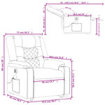 vidaXL Fauteuil inclinable de massage électrique Gris foncé Tissu