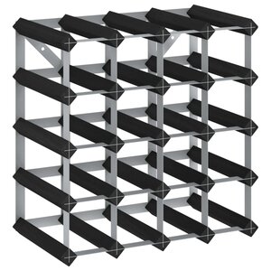 vidaXL Casier à bouteilles pour 20 bouteilles Noir Bois de pin solide