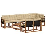 vidaXL Ensemble de canapés d'extérieur 9 pc Naturel et Beige