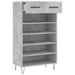 vidaXL Armoire à chaussures gris béton 60x35x105 cm bois d'ingénierie