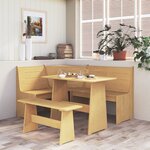 vidaXL Ensemble à manger REINE 3 Pièces marron miel bois de pin massif