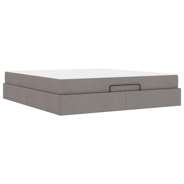 vidaXL Cadre de lit avec stockage Taupe 180 x 200 cm tissu