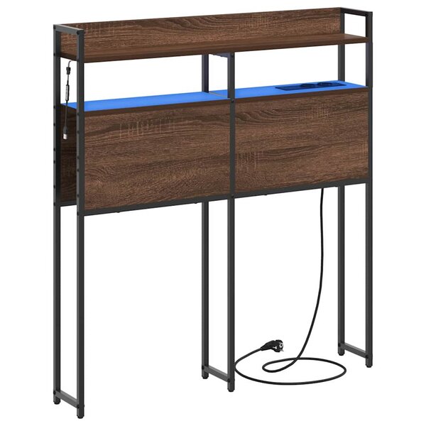 vidaXL Tête de lit de rangement Chêne marron 90 cm Bois d'ingénierie