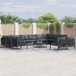 vidaXL Ensemble de canapé de jardin 13 Pièces Anthracite Acier