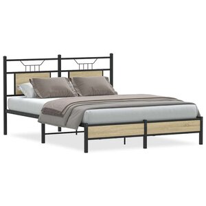 vidaXL Cadre de lit sans matelas chêne sonoma 140x190 cm