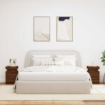 vidaXL Tables de chevet et lumières LED 2 Pièces chêne marron 35x39x55 cm