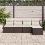 vidaXL Ensemble de canapé de jardin 5 Pièces Marron polyrotin