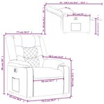 vidaXL Fauteuil inclinable électrique Gris foncé Tissu