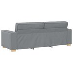 Ensemble de canapé 3 pièces avec coussins en tissu gris clair