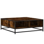 vidaXL Table basse chêne fumé 80x80x30 cm bois d'ingénierie et métal