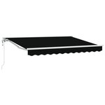 vidaXL Auvent Rétractable Noir 350x200 cm