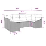 vidaXL Ensemble de canapé de jardin avec coussin 6 Pièces Gris et marine