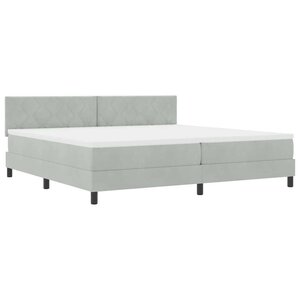 vidaXL Lit à ressorts avec matelas Gris clair 200 x 200 cm Velours