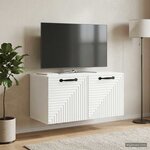 vidaXL Meuble TV mural Blanc 59 5 x 31 x 30 cm Bois d'ingénierie