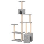 vidaXL Arbre à chat avec poteaux à griffer en sisal Gris clair