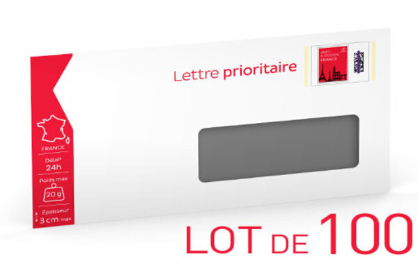 Prêt-à-Poster - Lettre Prioritaire - 20g - Format DL - Enveloppes à fenêtre en lot de 100