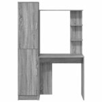 vidaXL Bureau avec rangement 2 Pièces Sonoma gris 78.5 x 37 x 154.5 cm