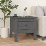 vidaXL Table d'appoint Gris 40x40x39 cm Bois massif de pin