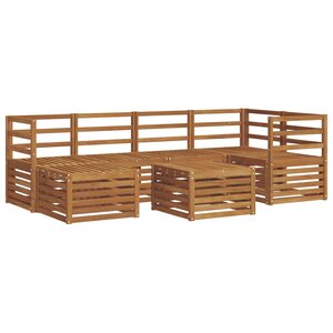 vidaXL Ensemble de canapé d'angle 7 Pièces Naturel Bois d'Acacia Massif
