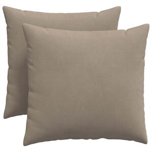 vidaXL Coussins de canapé 2 pc tissu Taupe 50 x 50 cm