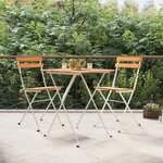 vidaXL Chaises de bistrot pliantes 2 Pièces Bois d'acacia solide et acier