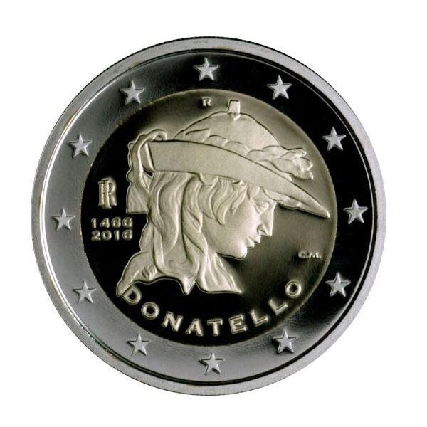 Pièce de monnaie 2 euro commémorative Italie 2016 – Donatello