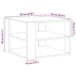 vidaXL Table basse chêne artisanal 58x58x40 cm bois d'ingénierie