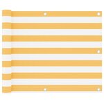 vidaXL Écran de balcon Blanc et jaune 75x400 cm Tissu Oxford