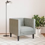 vidaXL Fauteuil Chesterfield gris clair velours