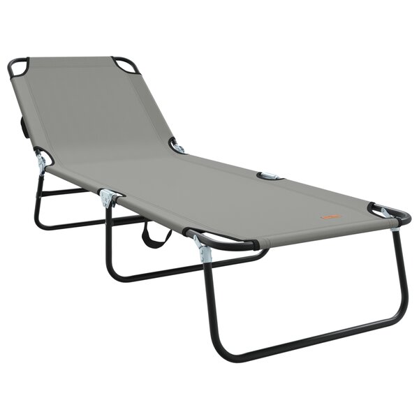 vidaXL Transat pliant portable gris en tissu Oxford 600D