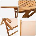 vidaXL Ensemble de salle à manger pour jardin Pliant 5 Pièces Beige