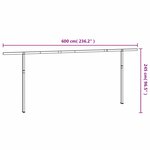vidaXL Jeu de poteaux d'auvent blanc 600x245 cm fer