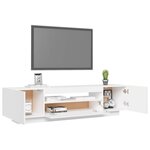 vidaXL Meuble TV avec lumières LED blanc 160x35x40 cm