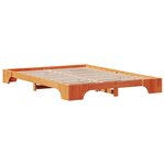 vidaXL Cadre de lit Brun cire 150 x 200 cm Pin massif