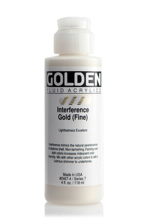 Peinture Acrylic FLUIDS Golden 119 ml Or Interference Fin S7