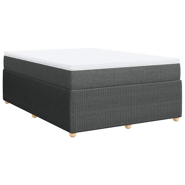 vidaXL Sommier à lattes de lit avec matelas Gris foncé 140x190cm Tissu