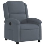vidaXL Fauteuil inclinable en velours gris foncé