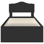 vidaXL Cadre de lit avec tête de lit Noir 75 x 190 cm Pin massif